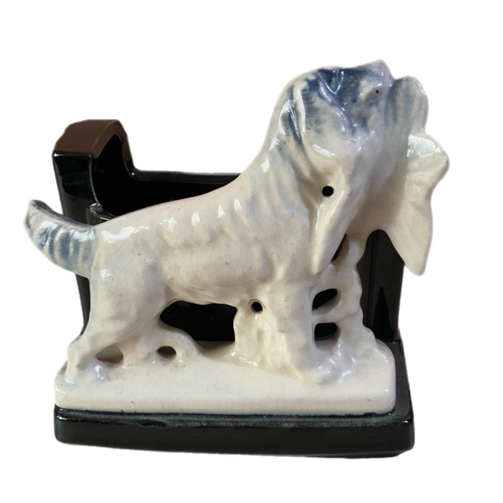 Vintage McCoy Hunting Dog Bird Planter Decor Springer Spaniel Ceramic USA 6X5”